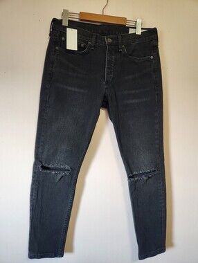 rag & bone Fit 1 "Jax" Extra Slim Distressed Jeans Faded Black Wash Size 31 LN